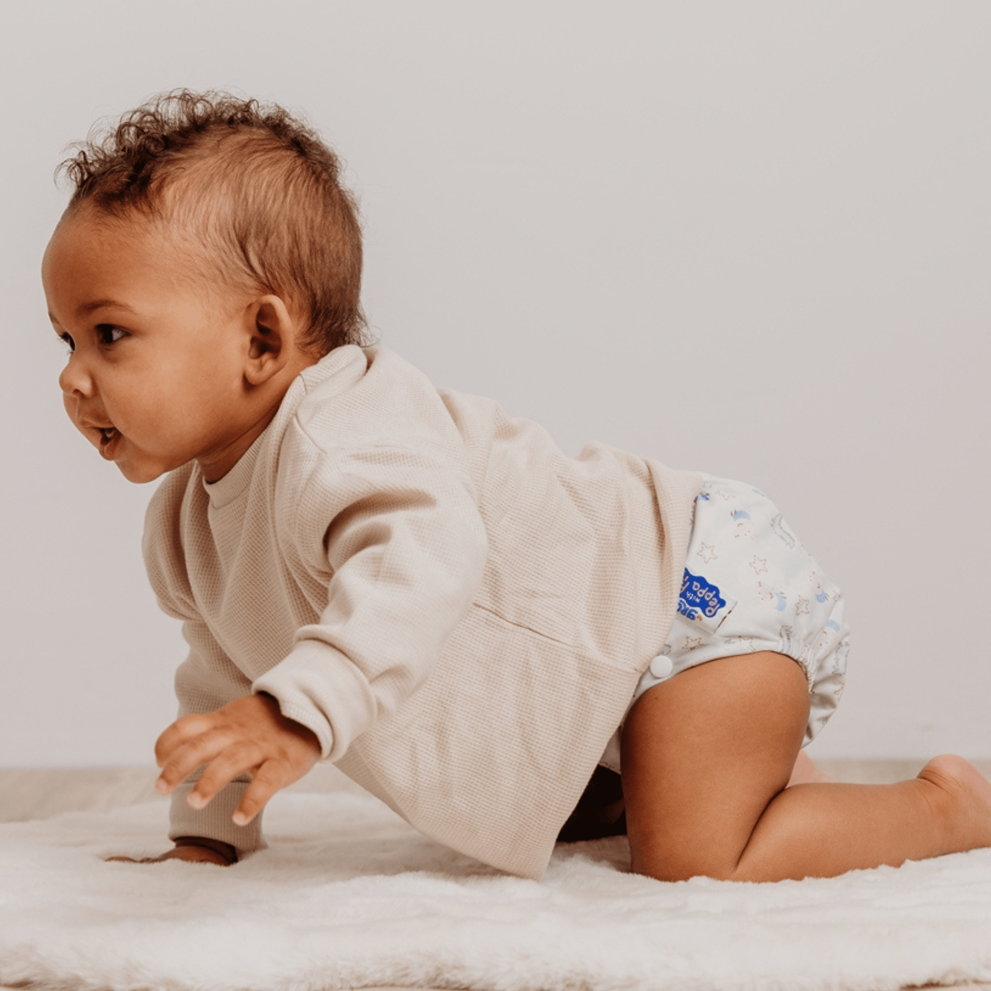 George Pig One Size Reusable Cloth Nappy in Sage