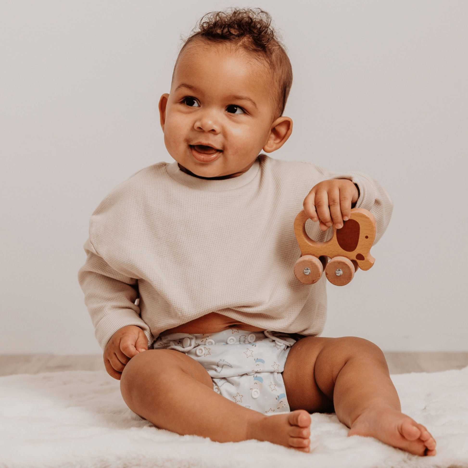 George Pig One Size Reusable Cloth Nappy in Sage