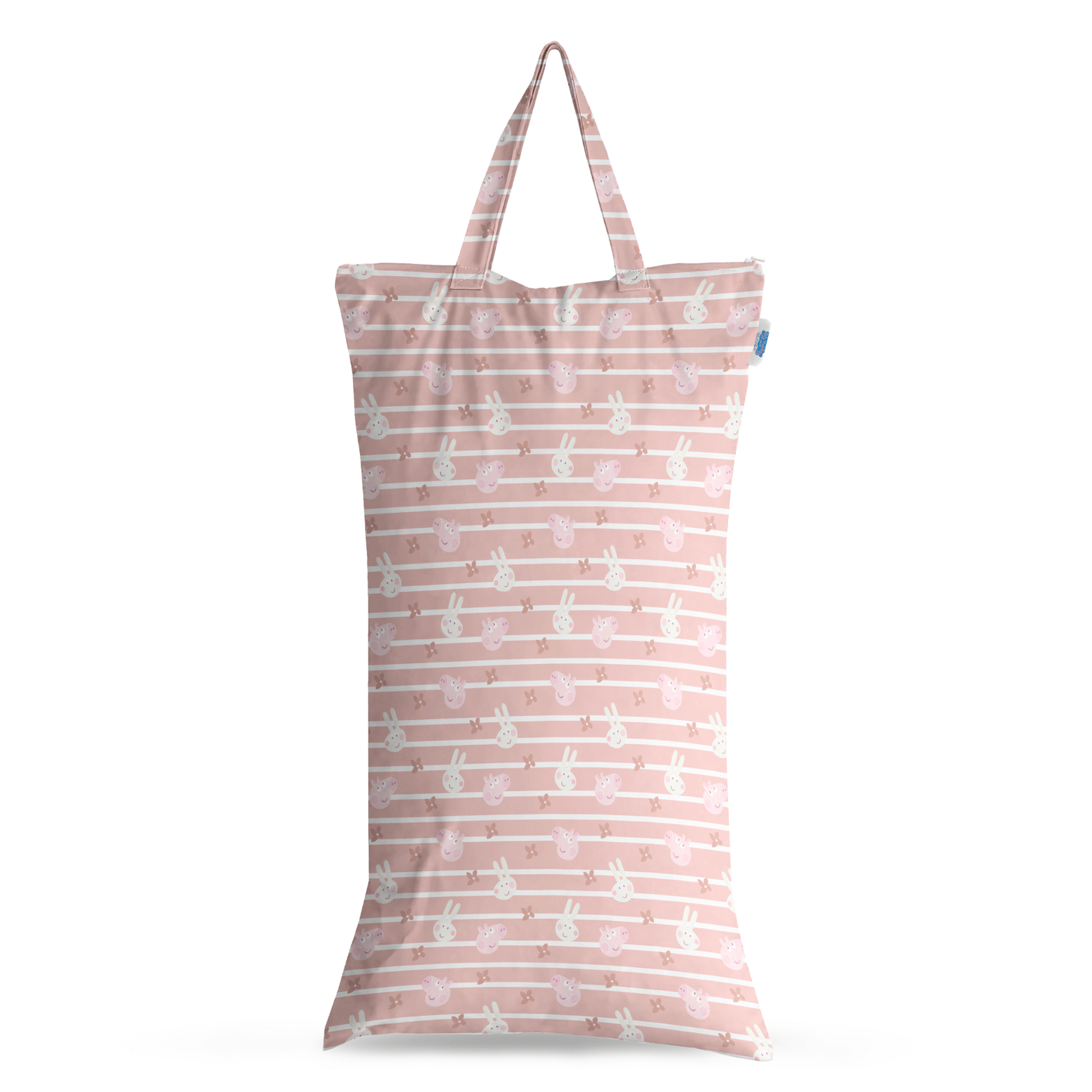Peppa Pig XL Wet Bag Reusable Cloth Nappy Pail in Blush Stripe