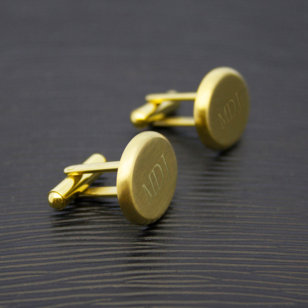 Personalised Gold Oval Cufflinks for Men