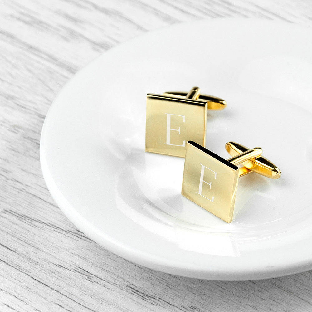 Personalised Gold Plated Square Cufflinks