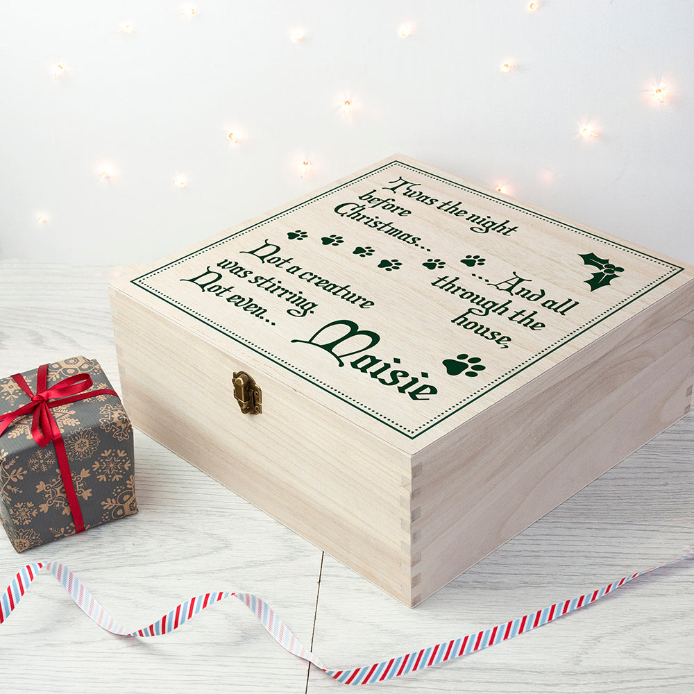Personalised Pet Christmas Eve Box with Twas The Night Before Design