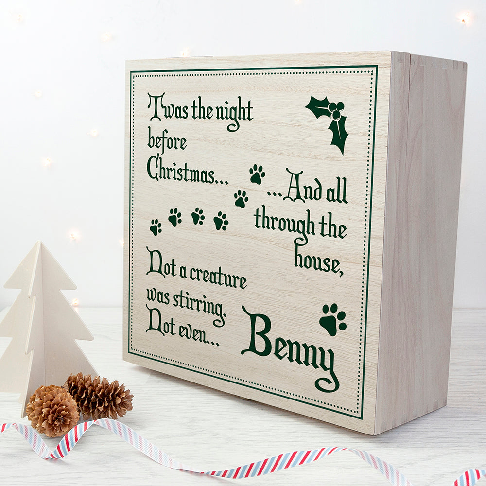 Personalised Pet Christmas Eve Box with Twas The Night Before Design