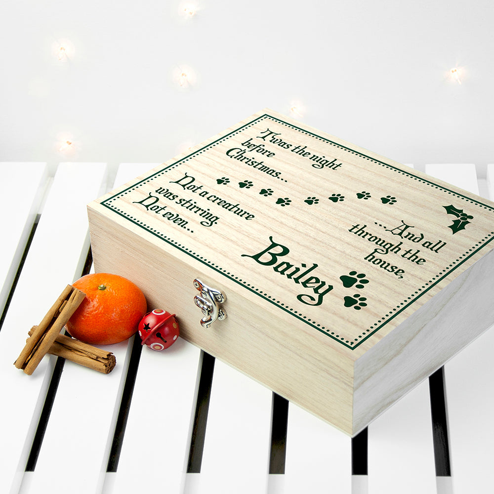 Personalised Pet Christmas Eve Box with Twas The Night Before Design
