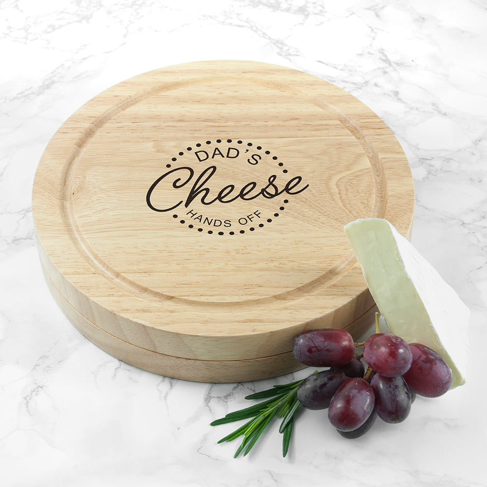 Personalised Hands Off Cheese Board Set with Knives
