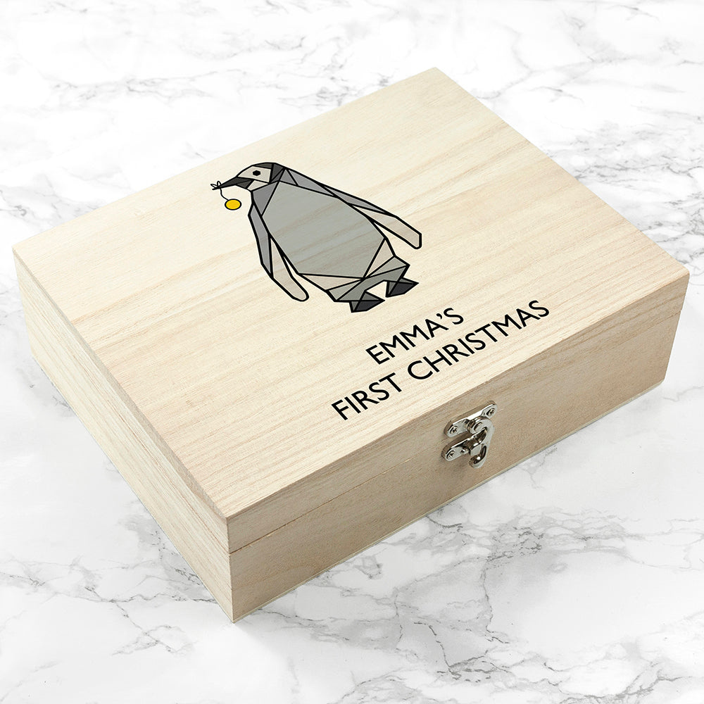 Personalised Baby Penguin First Christmas Eve Box