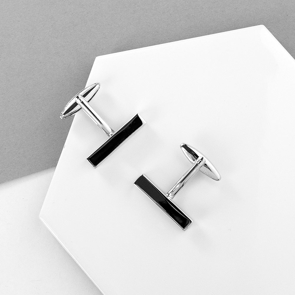 Personalised Bar Cufflinks in Silver or Rose Gold