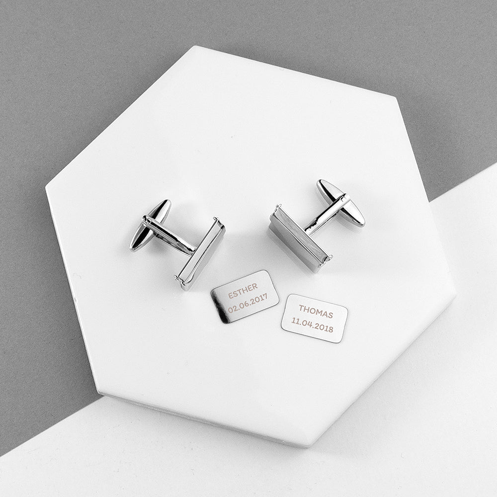 Personalised Silver Secret Message Envelope Cufflinks