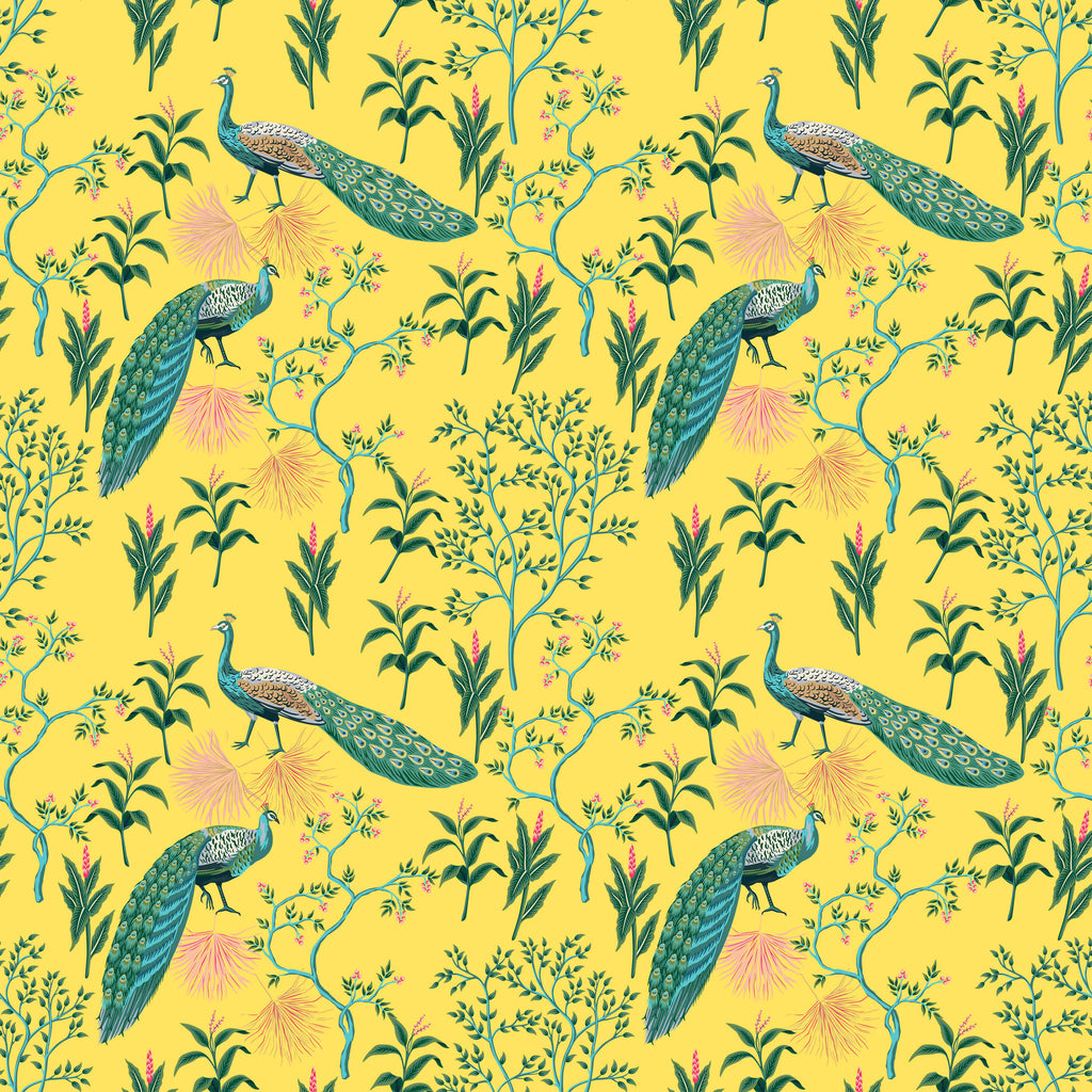Peacock Wallpaper Colourful Oriental Design