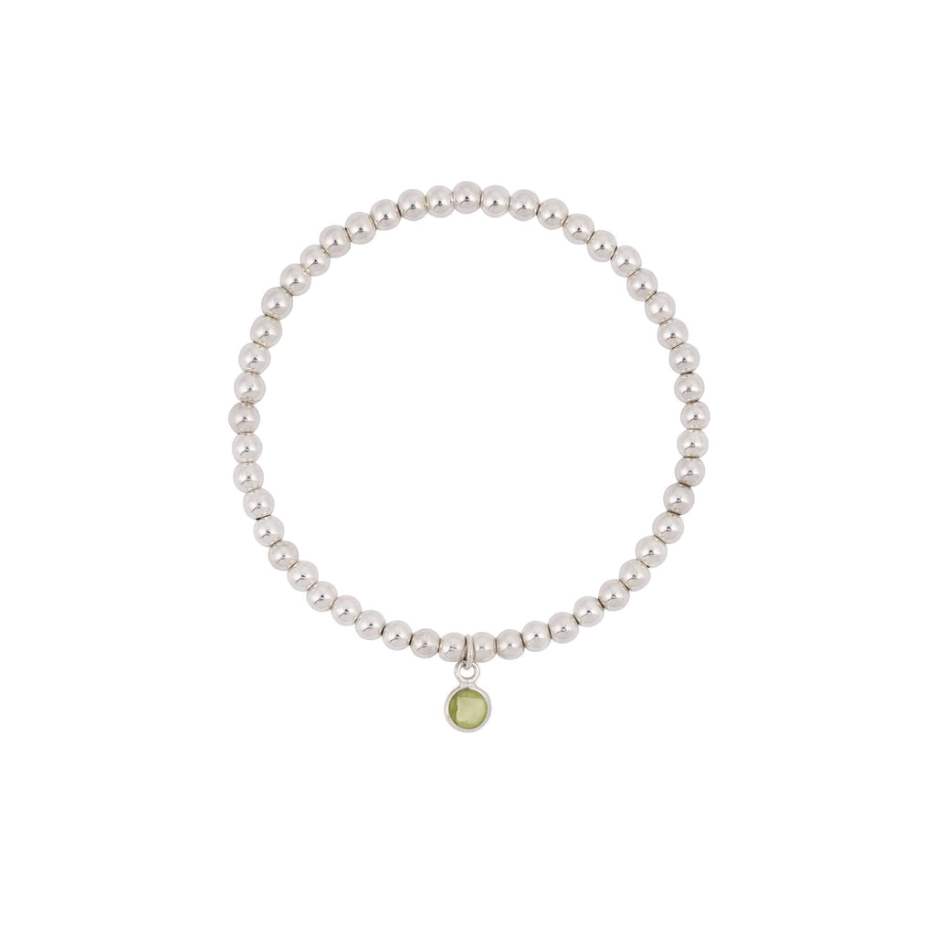 Peridot August Birthstone Stretch Bead Bracelet