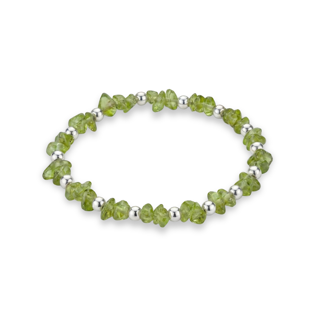 Peridot Crystal Bead Bracelet August Birthstone