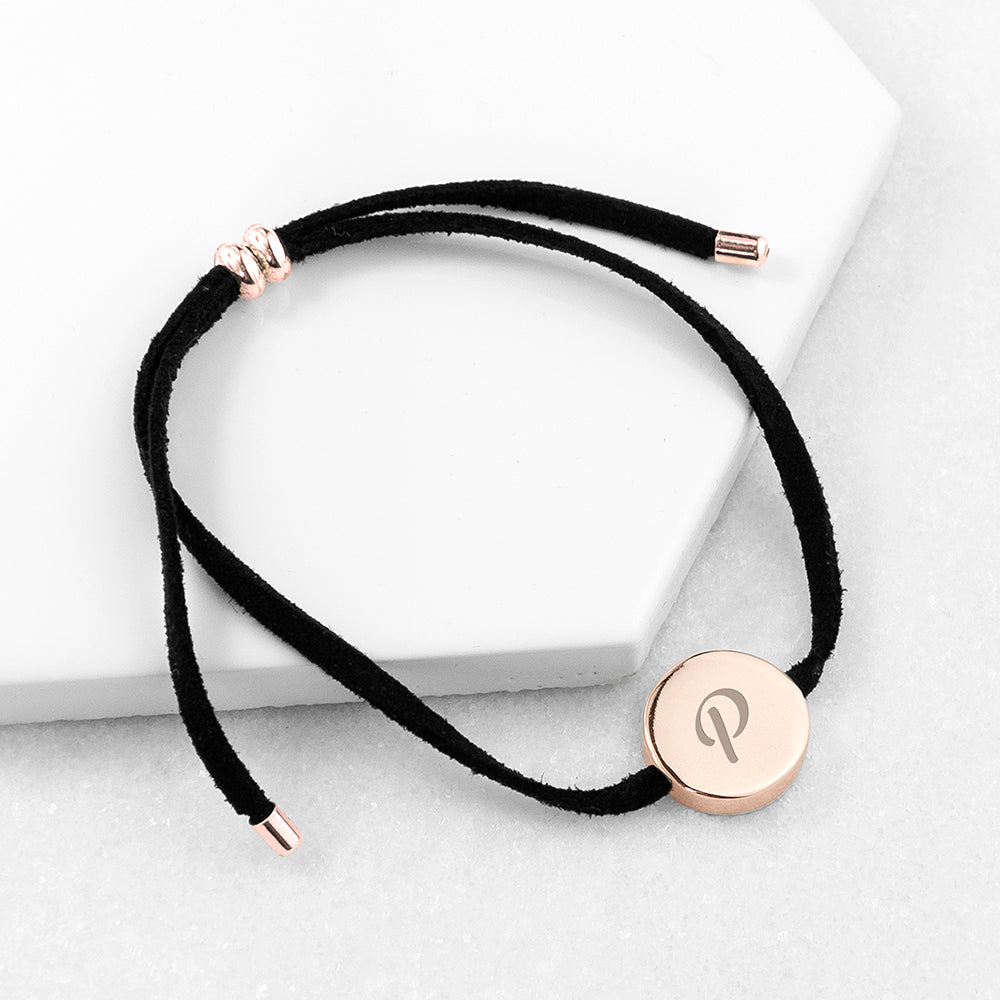 Personalised Initial Black Bracelet Always with You