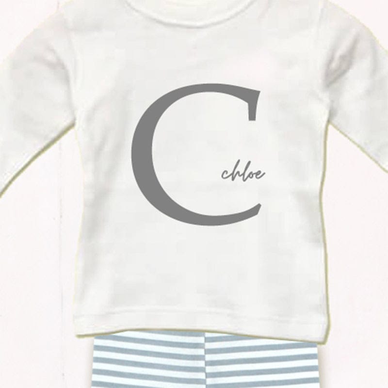 Personalised Baby Monogram Cotton Outfit Set for Newborns 0 to 3 Months