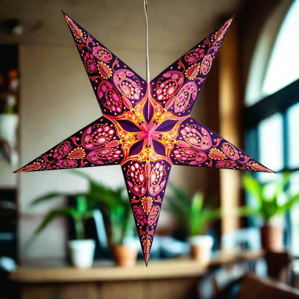 Royal Violet Paper Star Lantern