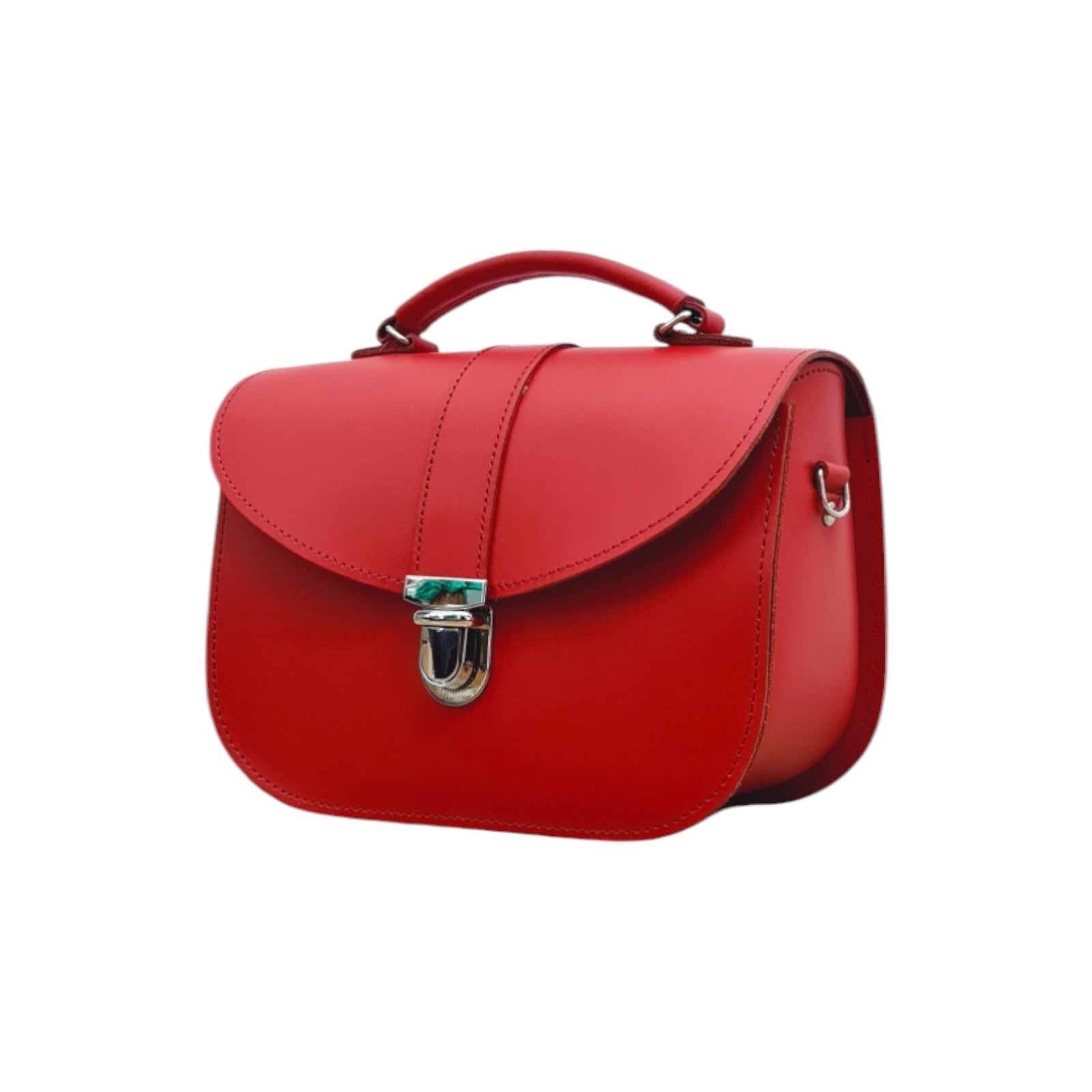 Olympia Handmade Leather Bag in Pillar Box Red