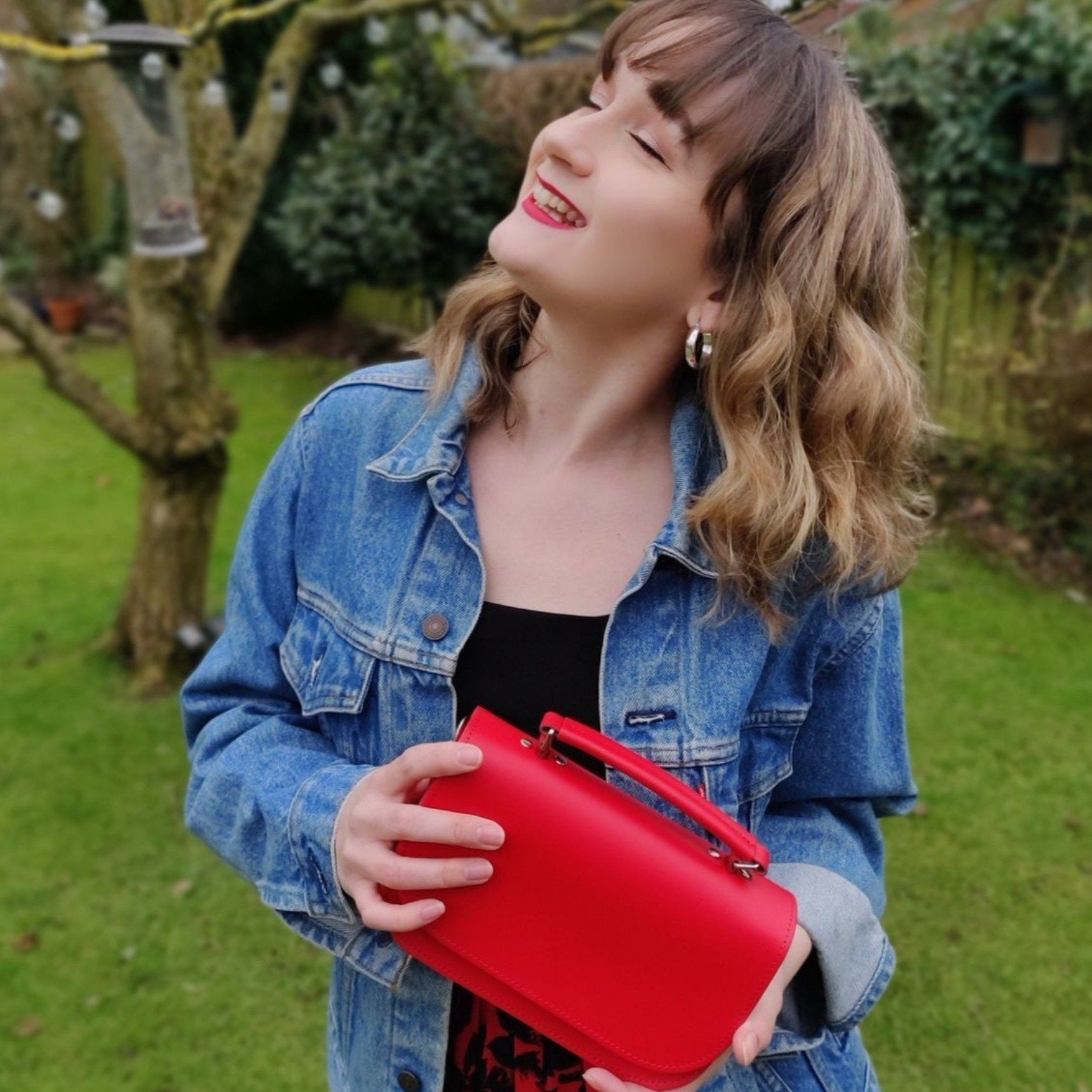 Aura Handmade Leather Bag in Pillar Box Red