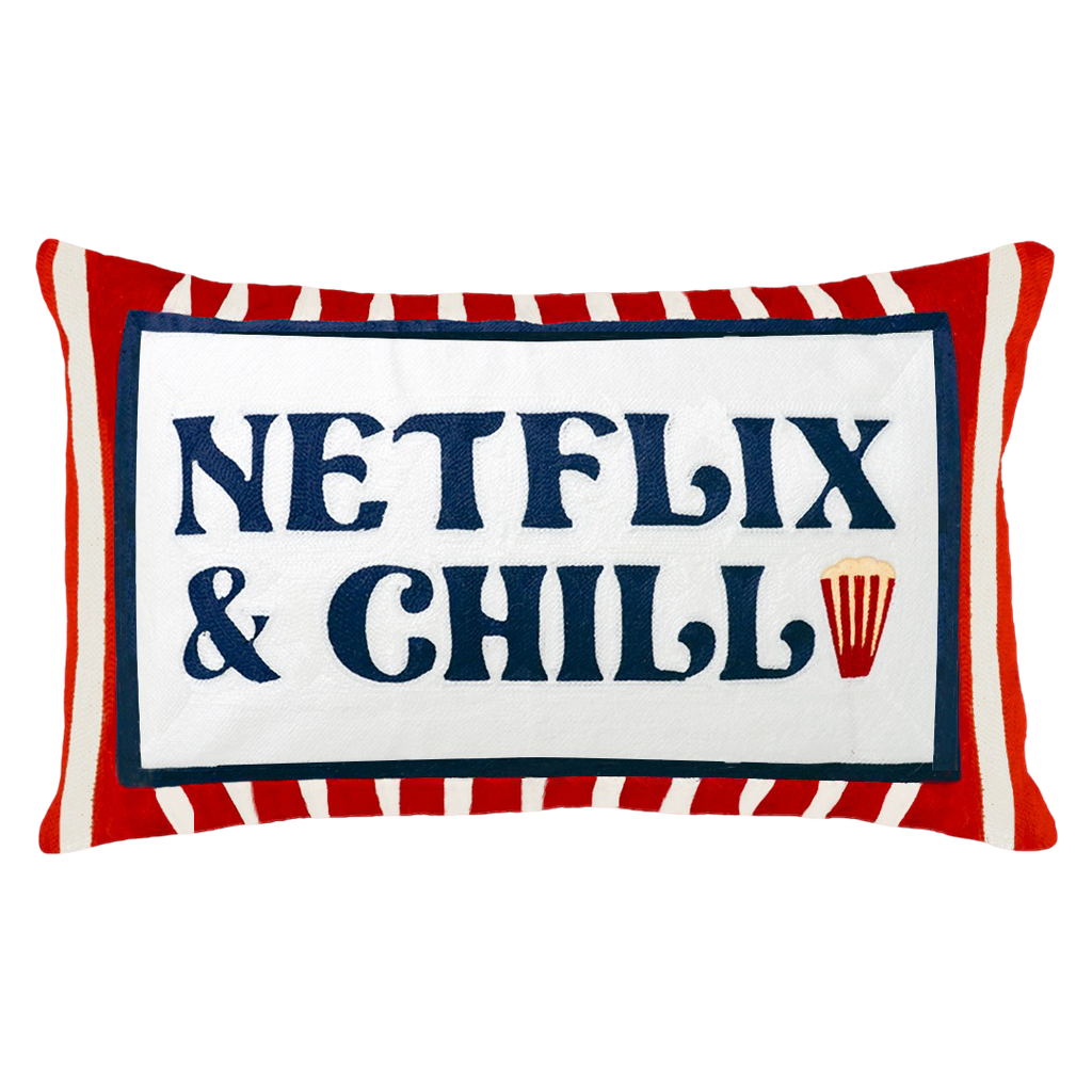 Netflix and Chill Needlepoint Cushion
