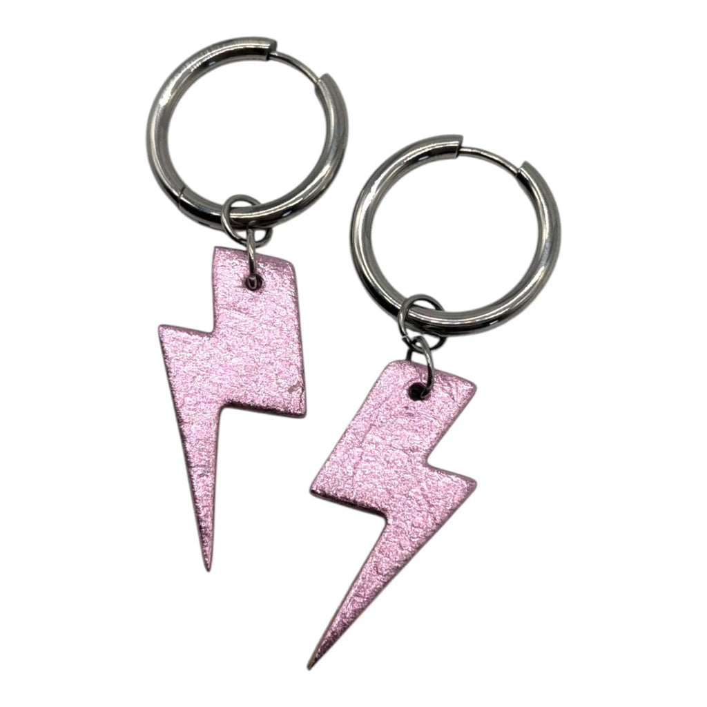 Pink Hearts and Lightning Bolt Mini Cork Charms
