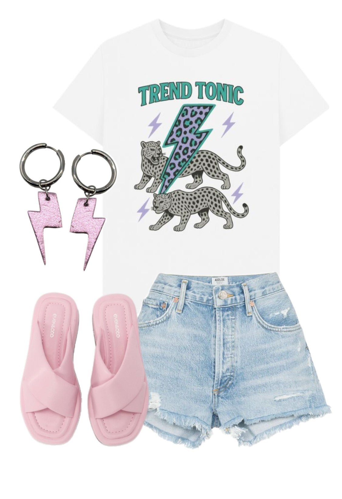 Pink Hearts and Lightning Bolt Mini Cork Charms