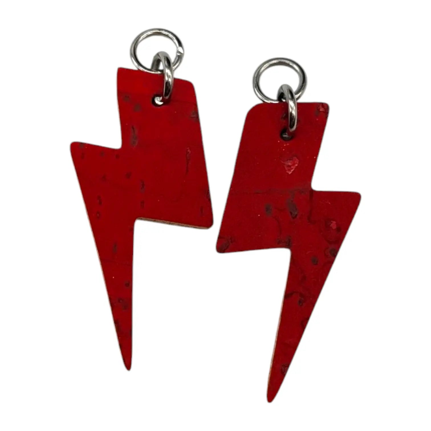 Pink and Red Mini Lightning Bolt Cork Charms