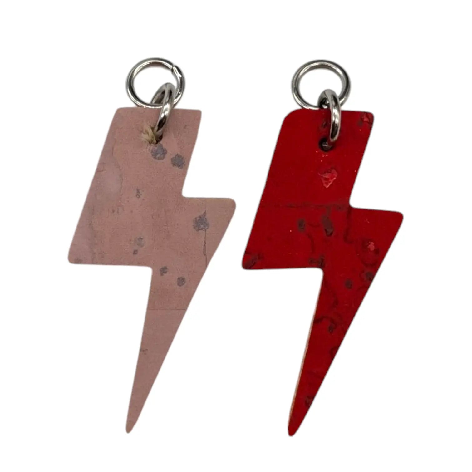 Pink and Red Mini Lightning Bolt Cork Charms