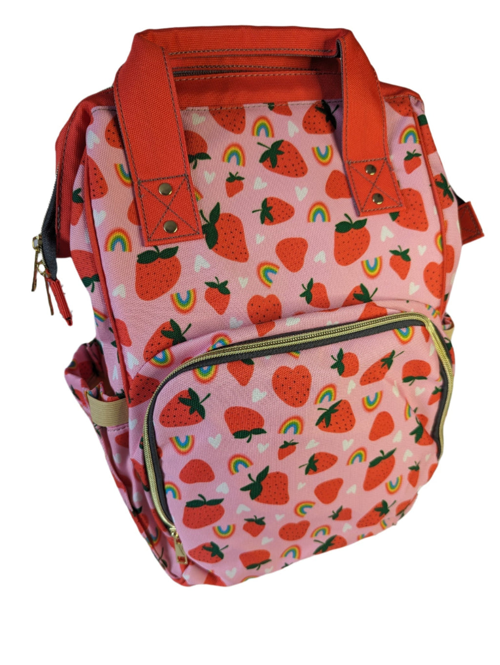 Pink Strawberry Fields Baby Changing Backpack
