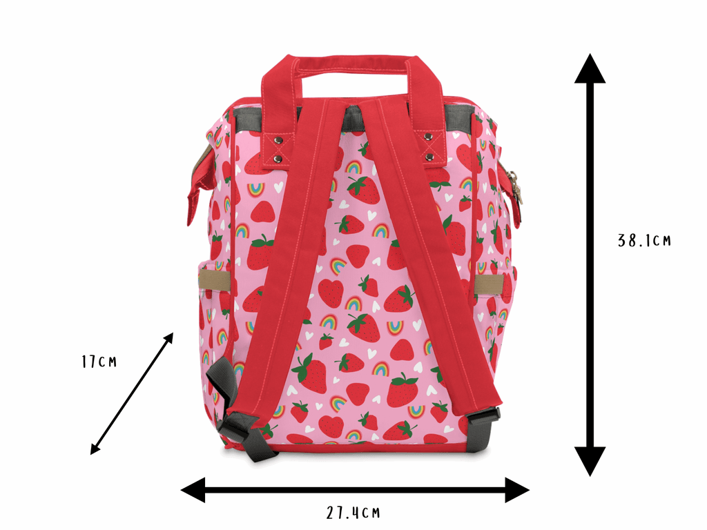 Pink Strawberry Fields Baby Changing Backpack