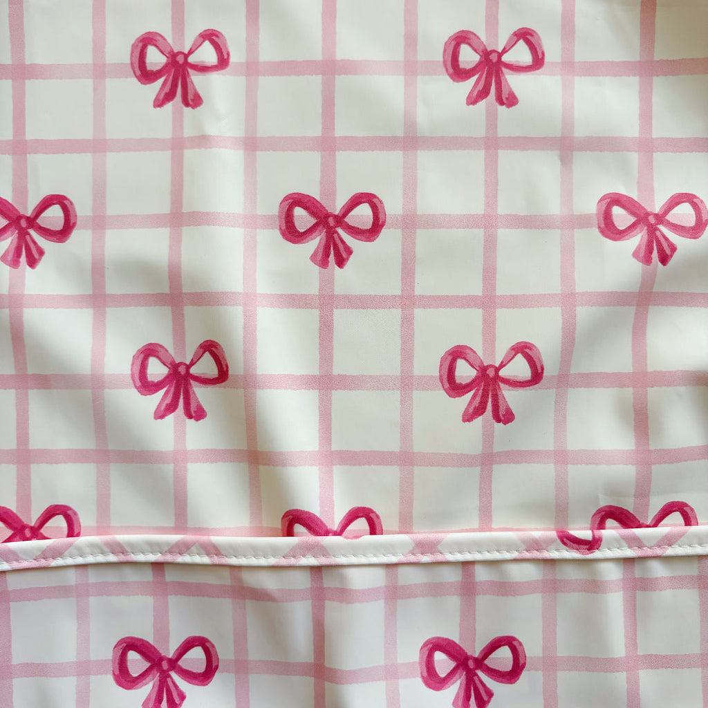 Long Sleeved Baby Bib - Pink Bow