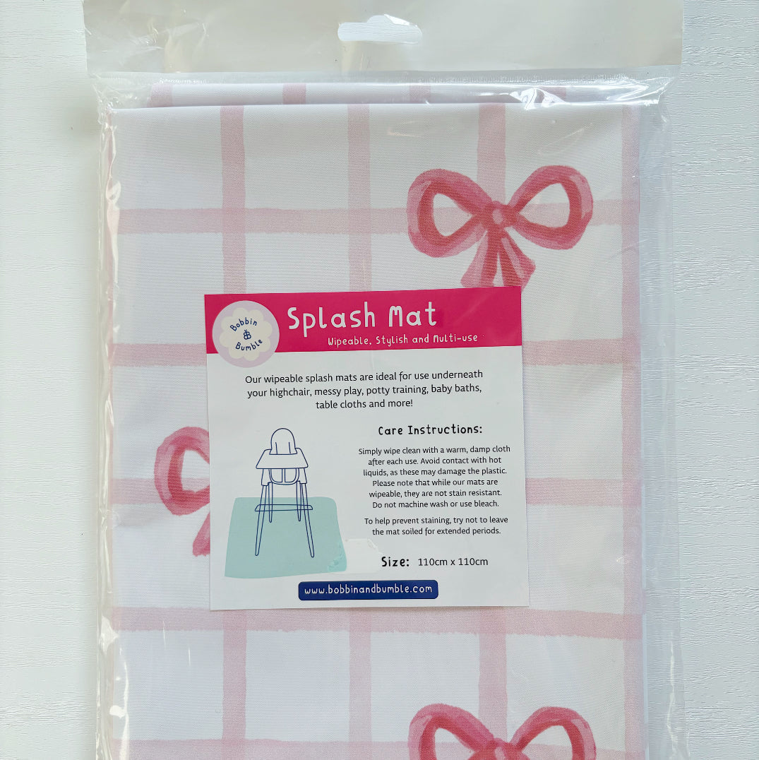 Splash mat - Pink Bows