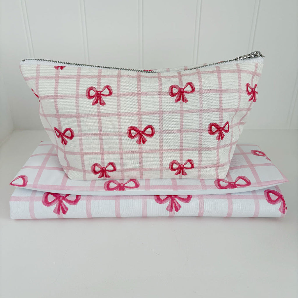 Nappy Wallet - Pink Bows