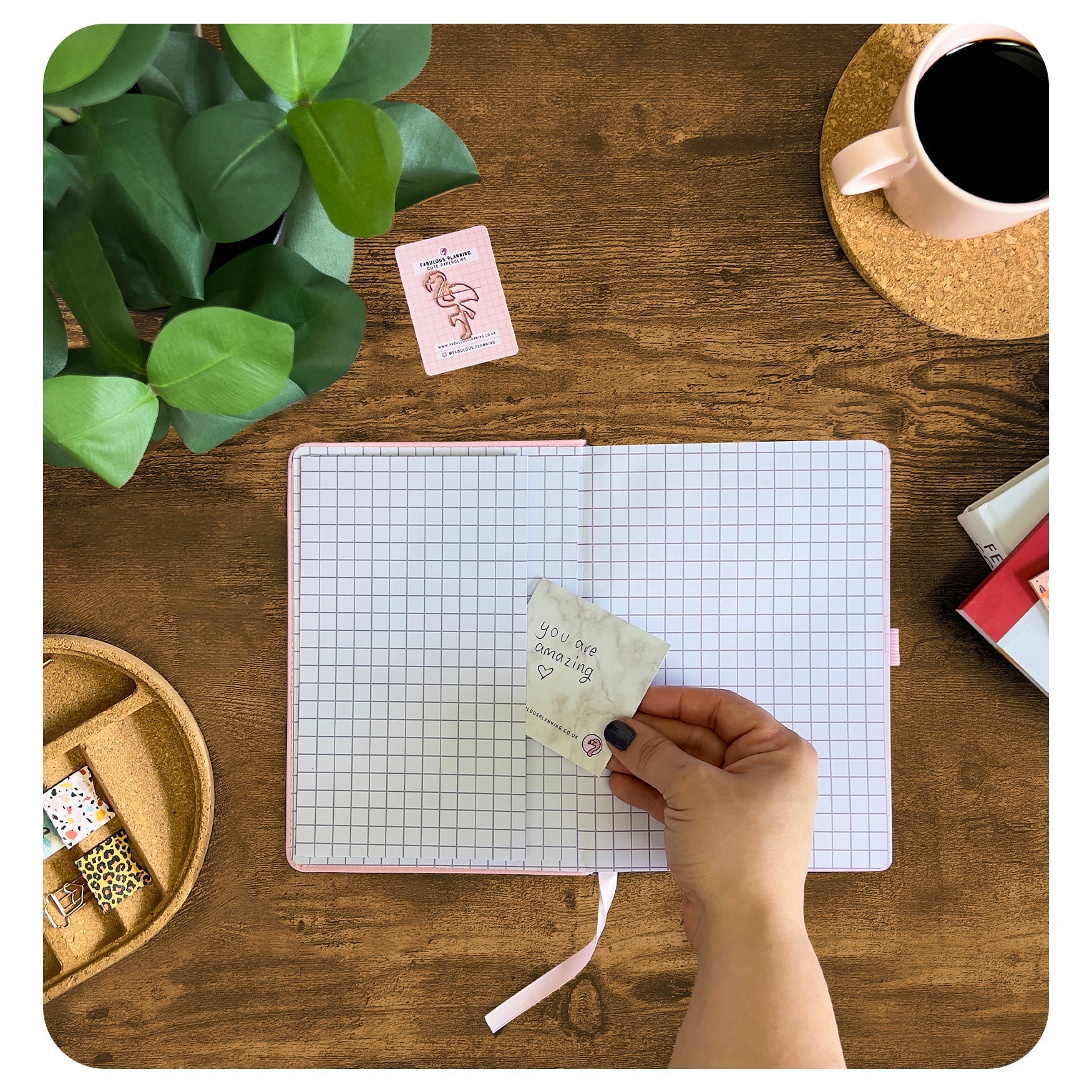 Pink Croc Planning Journal with Pen Holder