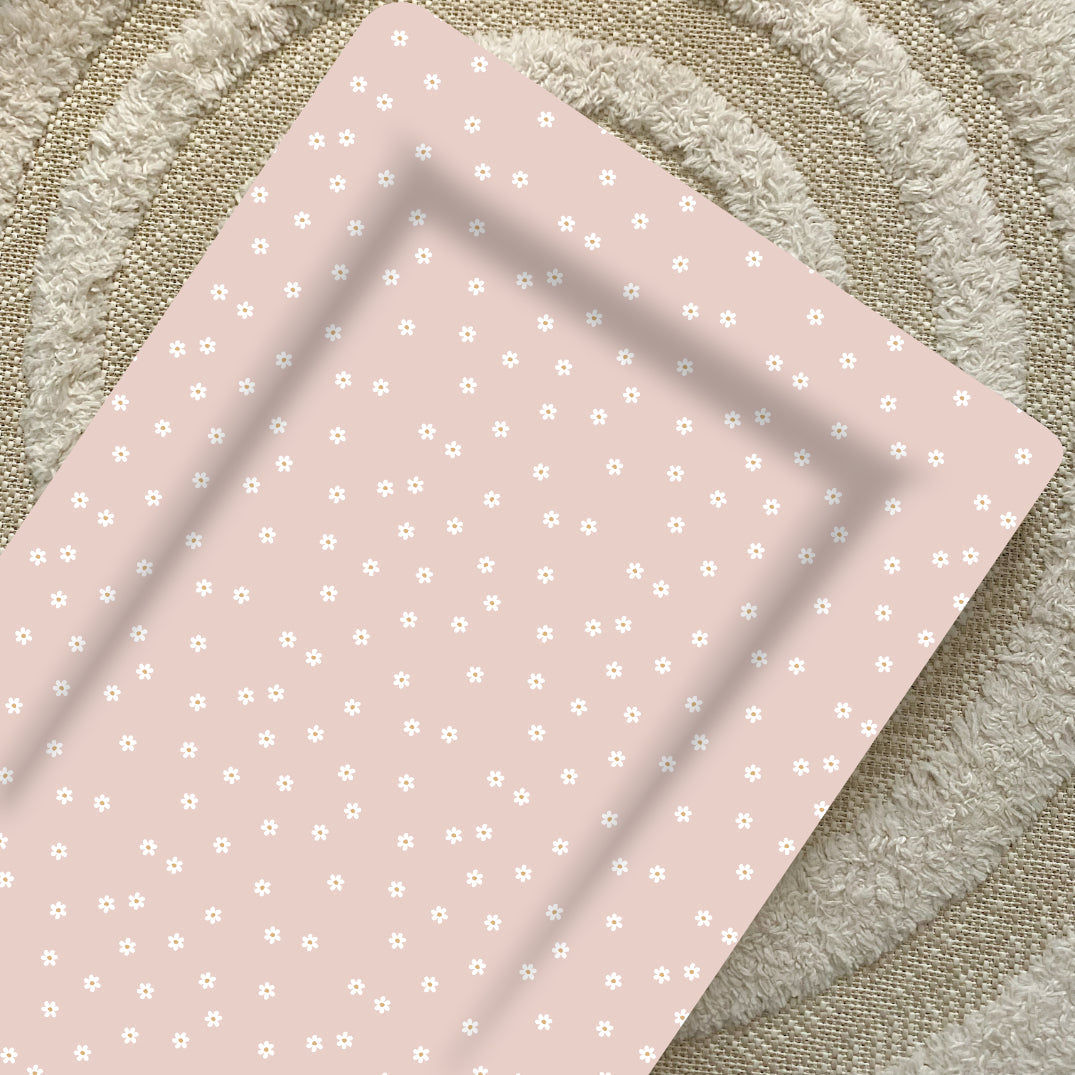 Standard Changing Mat - Pink Daisy Print