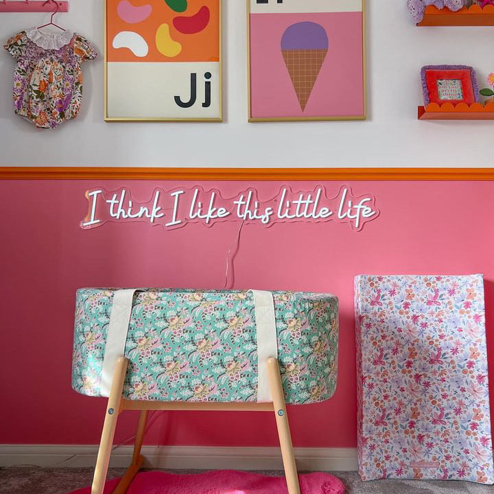 Anti-Roll Wedge Changing Mat - Magenta Pink Floral Print