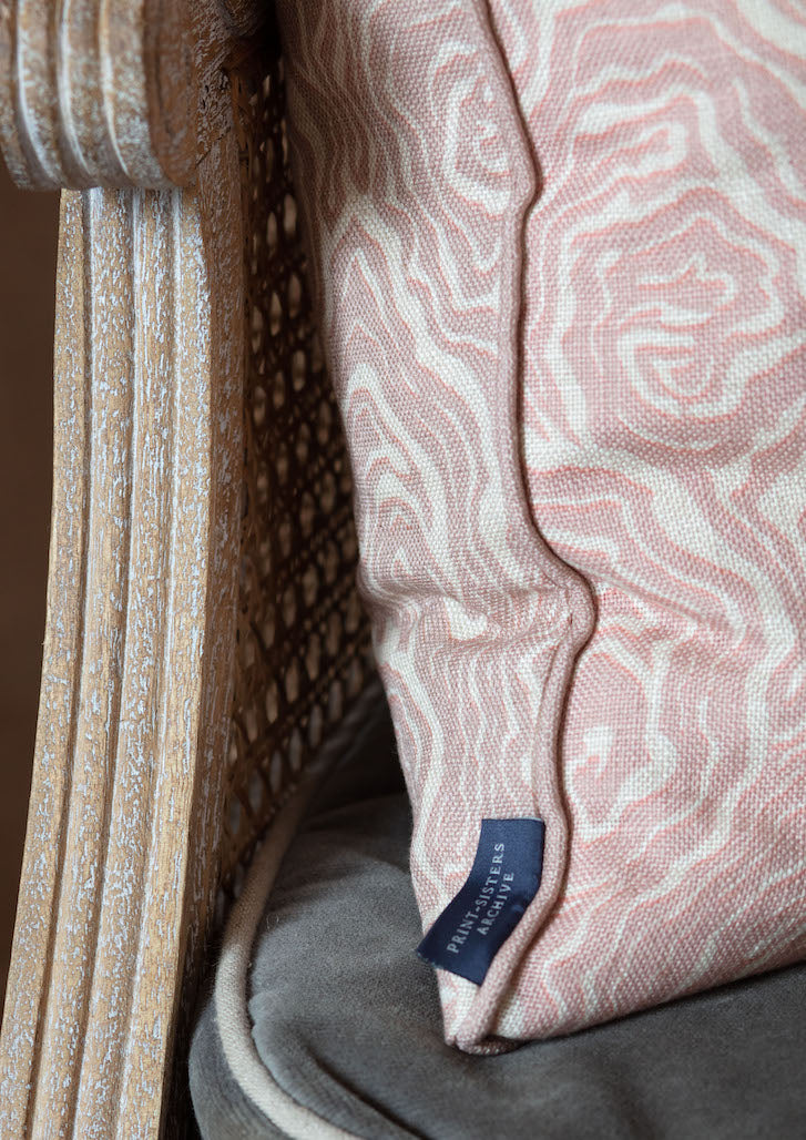 Venus Pink Cushion Cream Linen 50x50cm