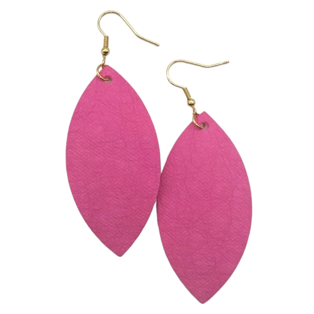 Pink Plant Paper Leaf Earrings
