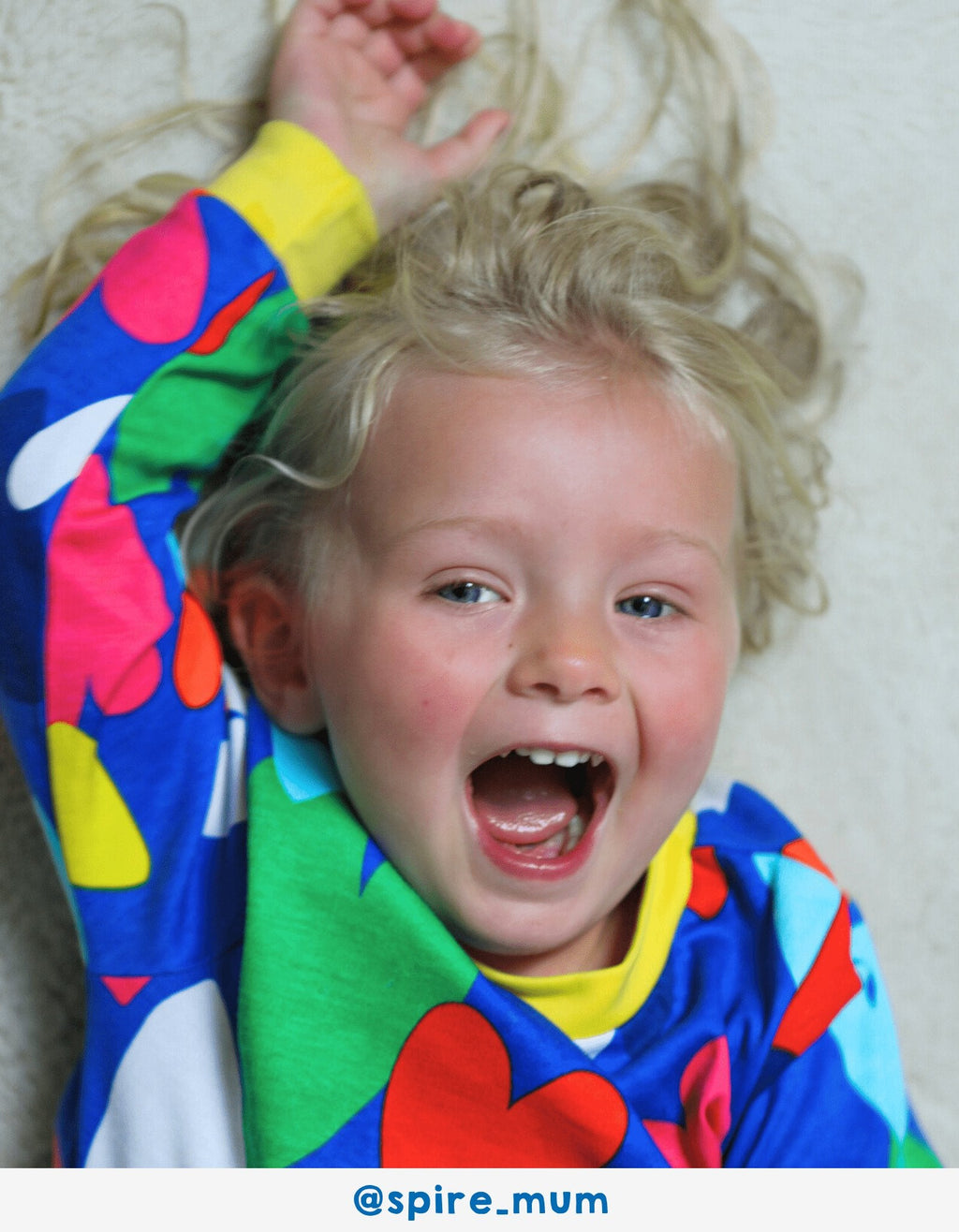 Organic Heart Print Pyjamas in Bright Blue