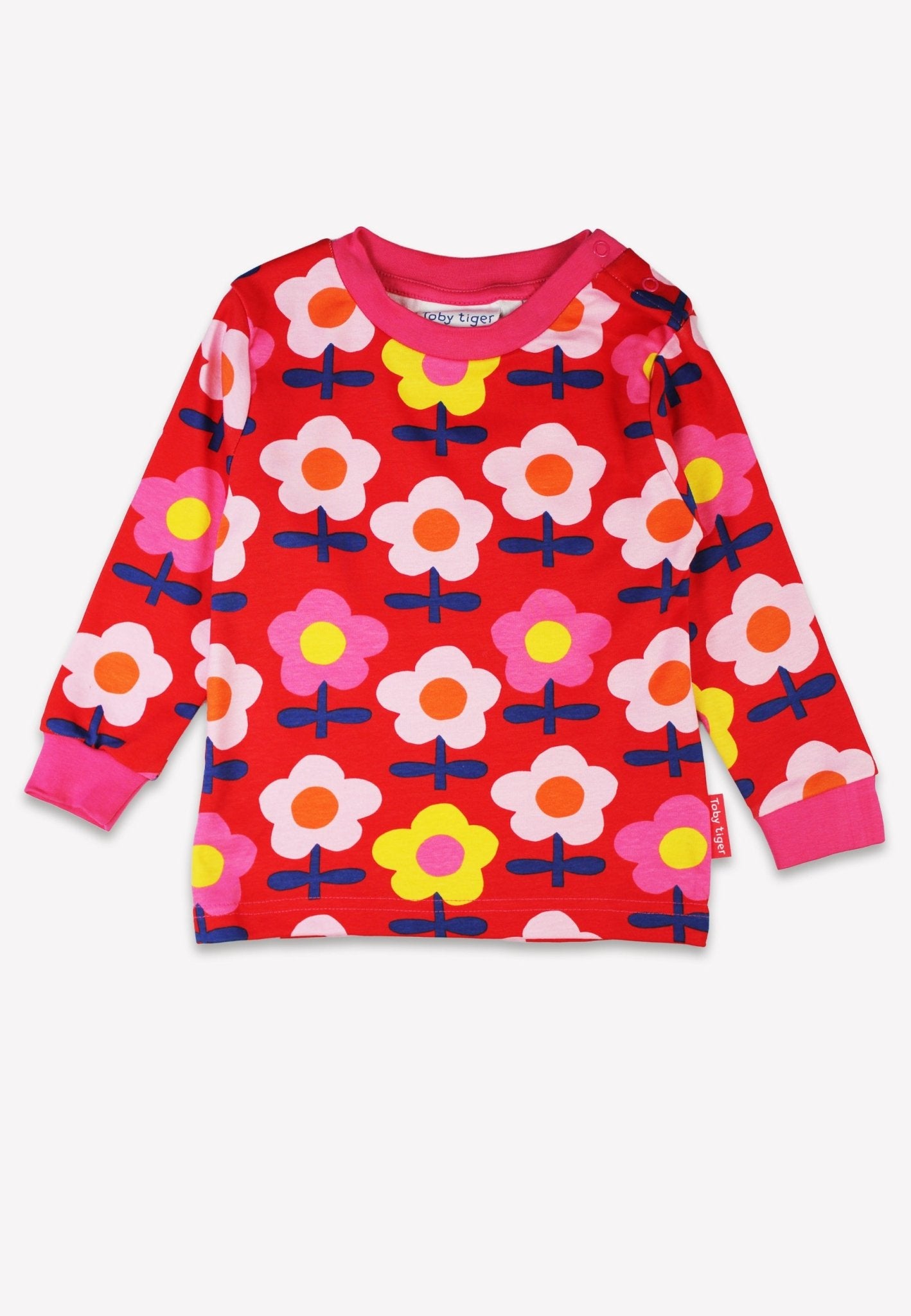 Organic Pink Flower Print Pyjamas for Kids