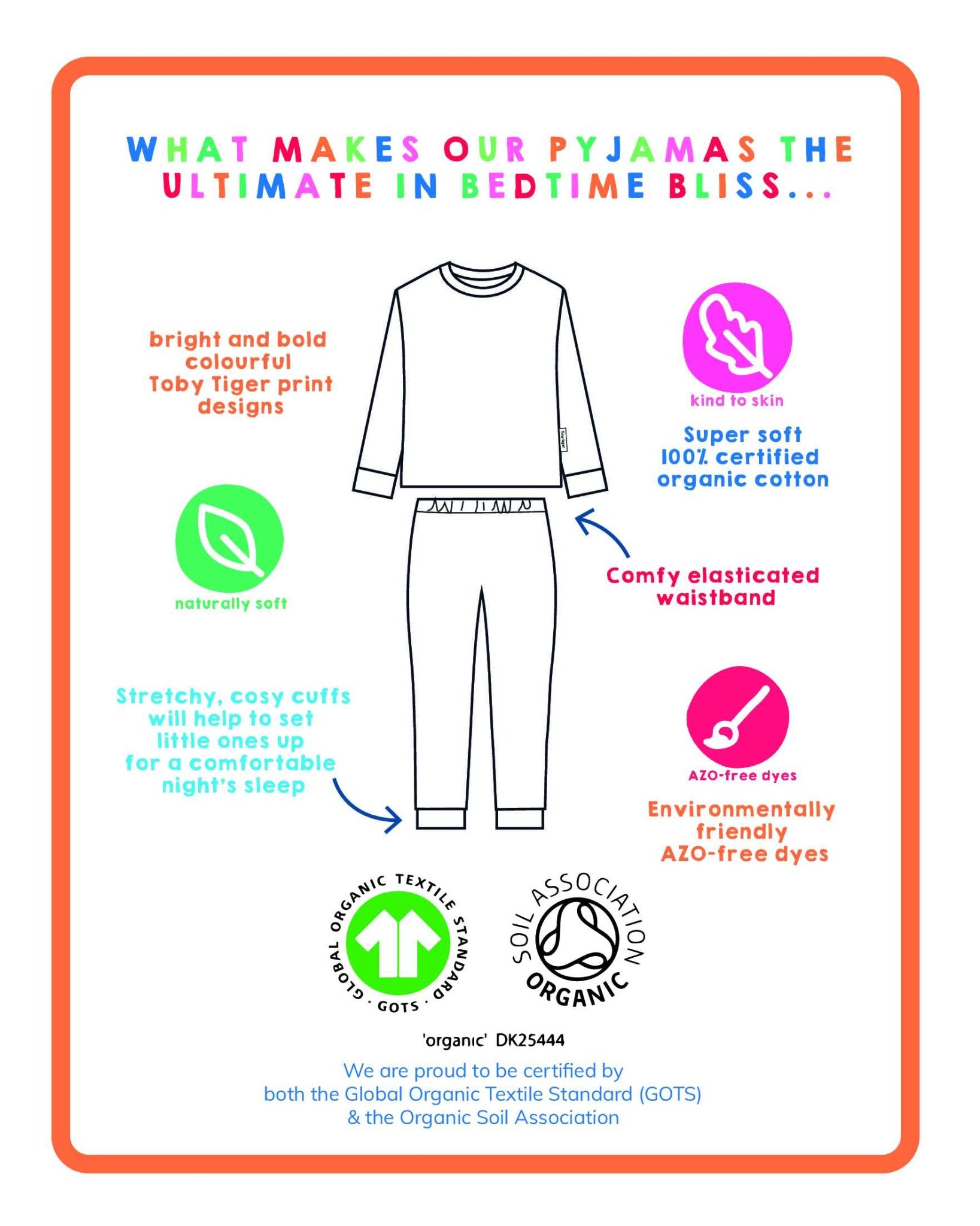 Organic Pink Flower Print Pyjamas for Kids