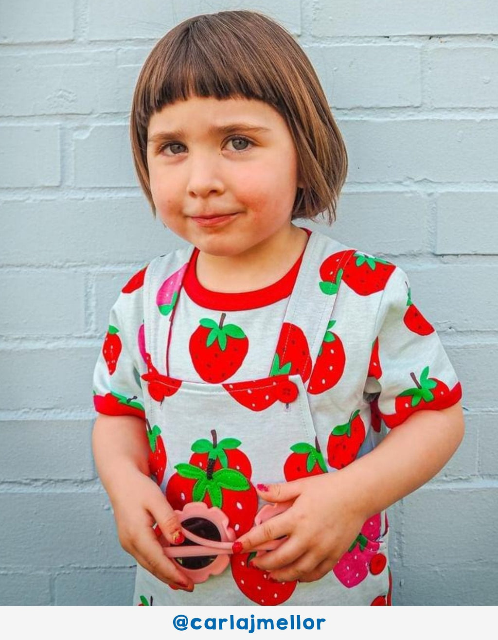 Organic Strawberry Print Short Pyjamas for Kids