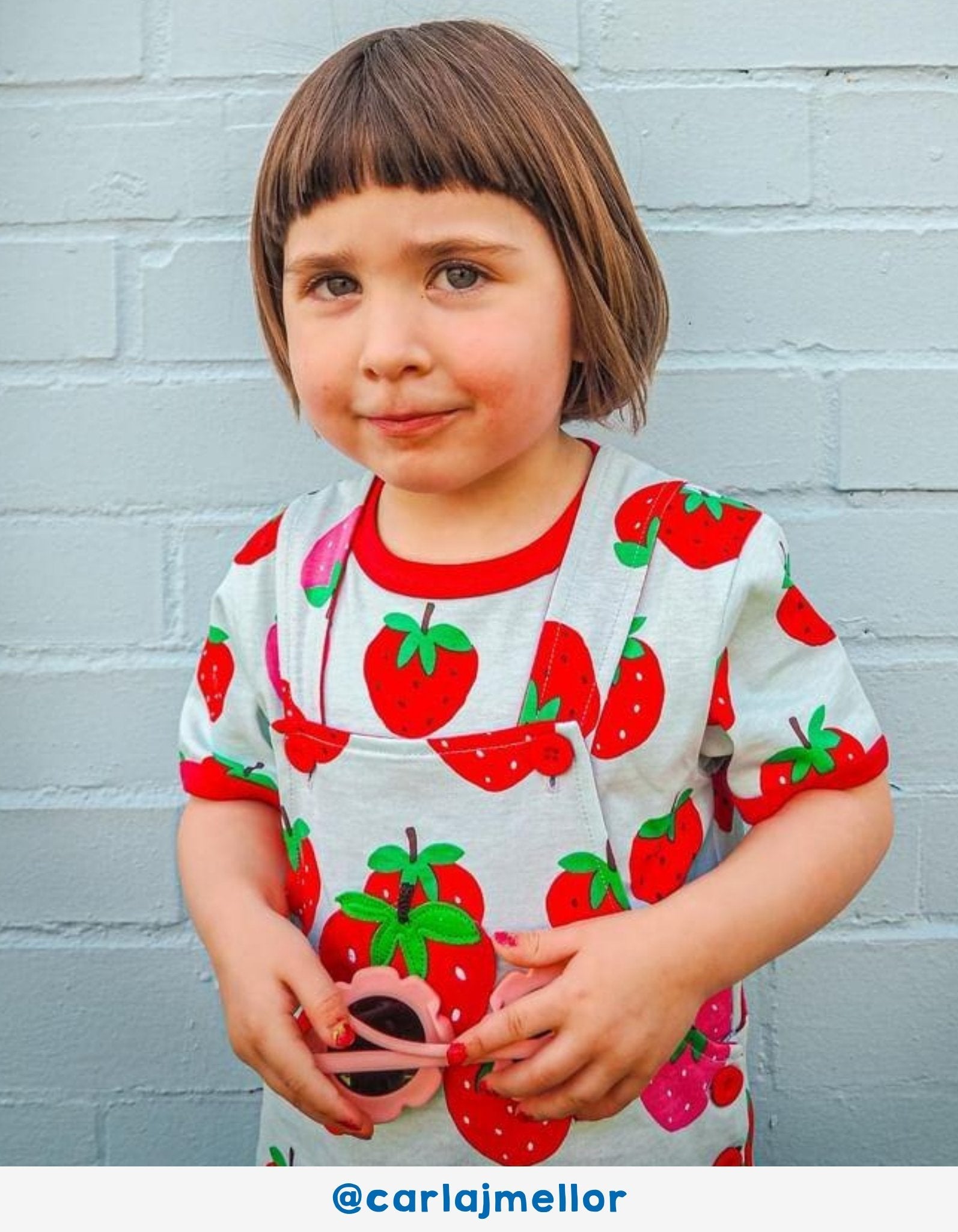 Organic Strawberry Print Short Pyjamas for Kids