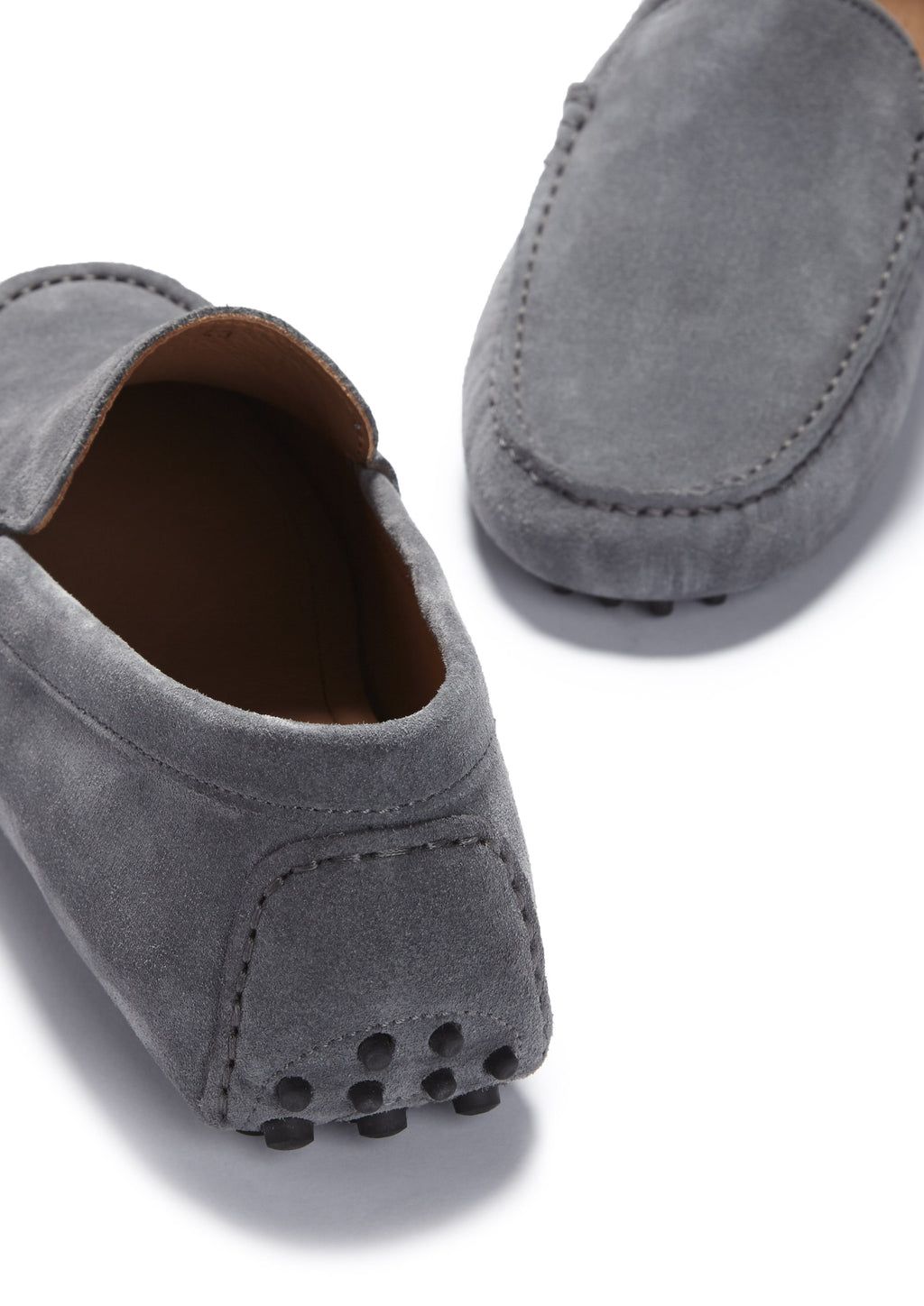 Slate Grey Suede Driving Loafers