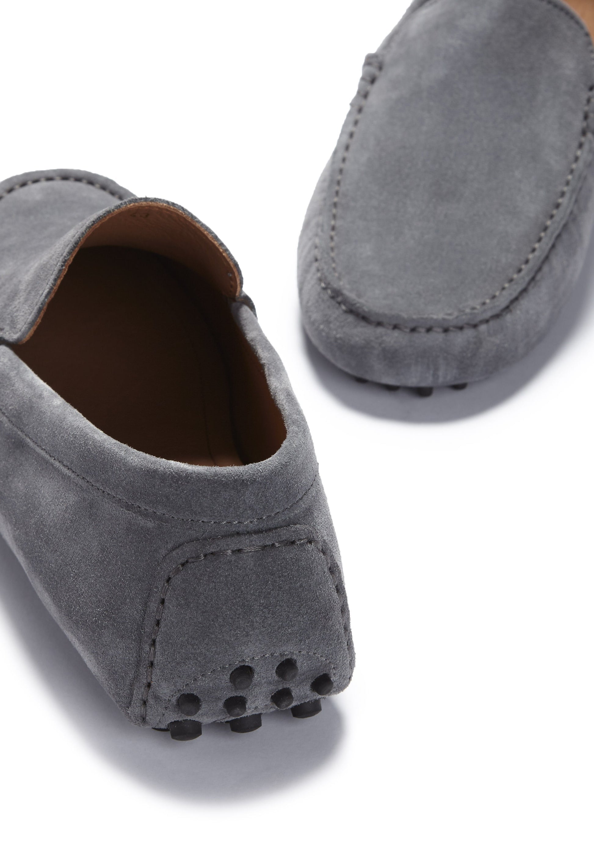 Slate Grey Suede Driving Loafers