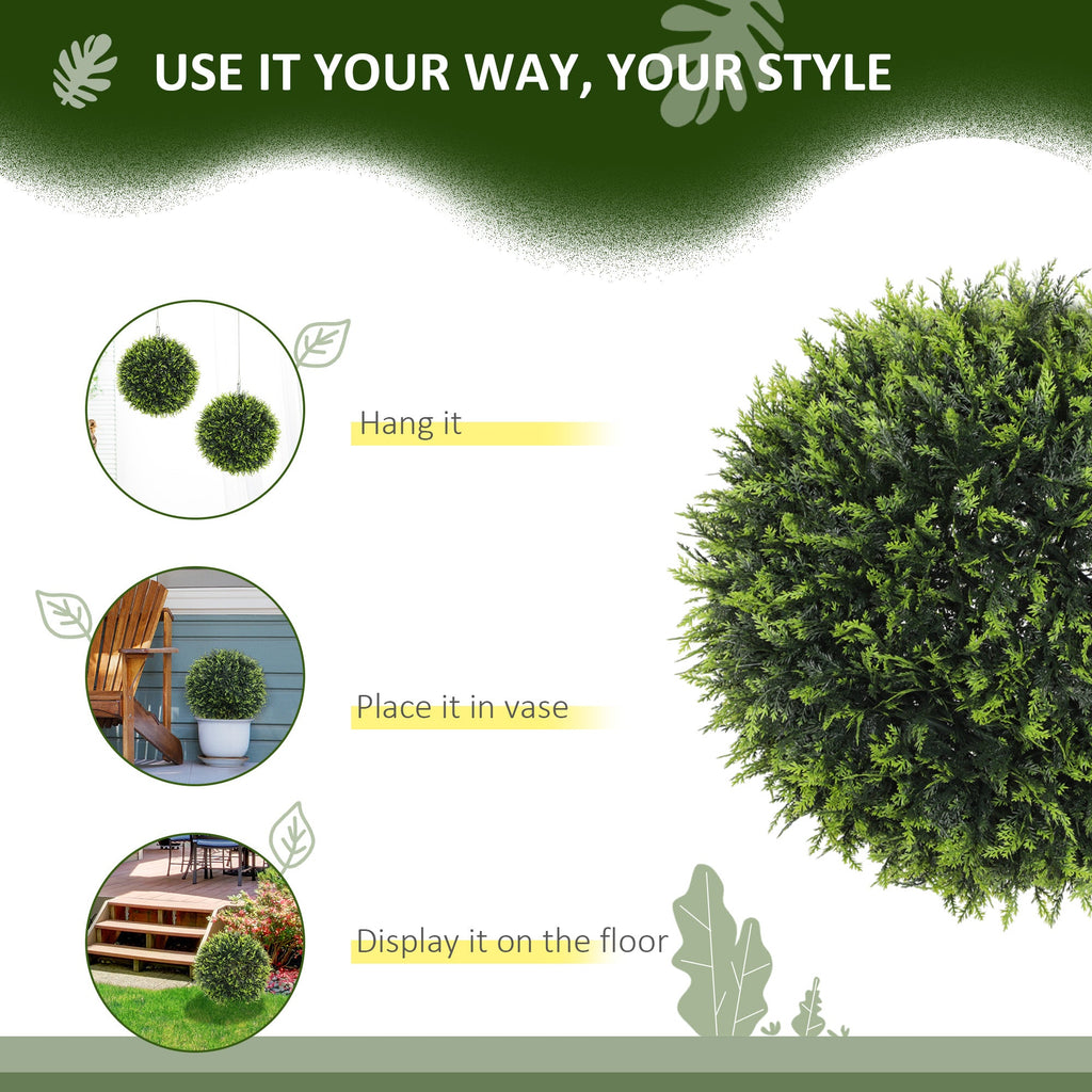 Set of 2 Artificial Topiary Balls in Green