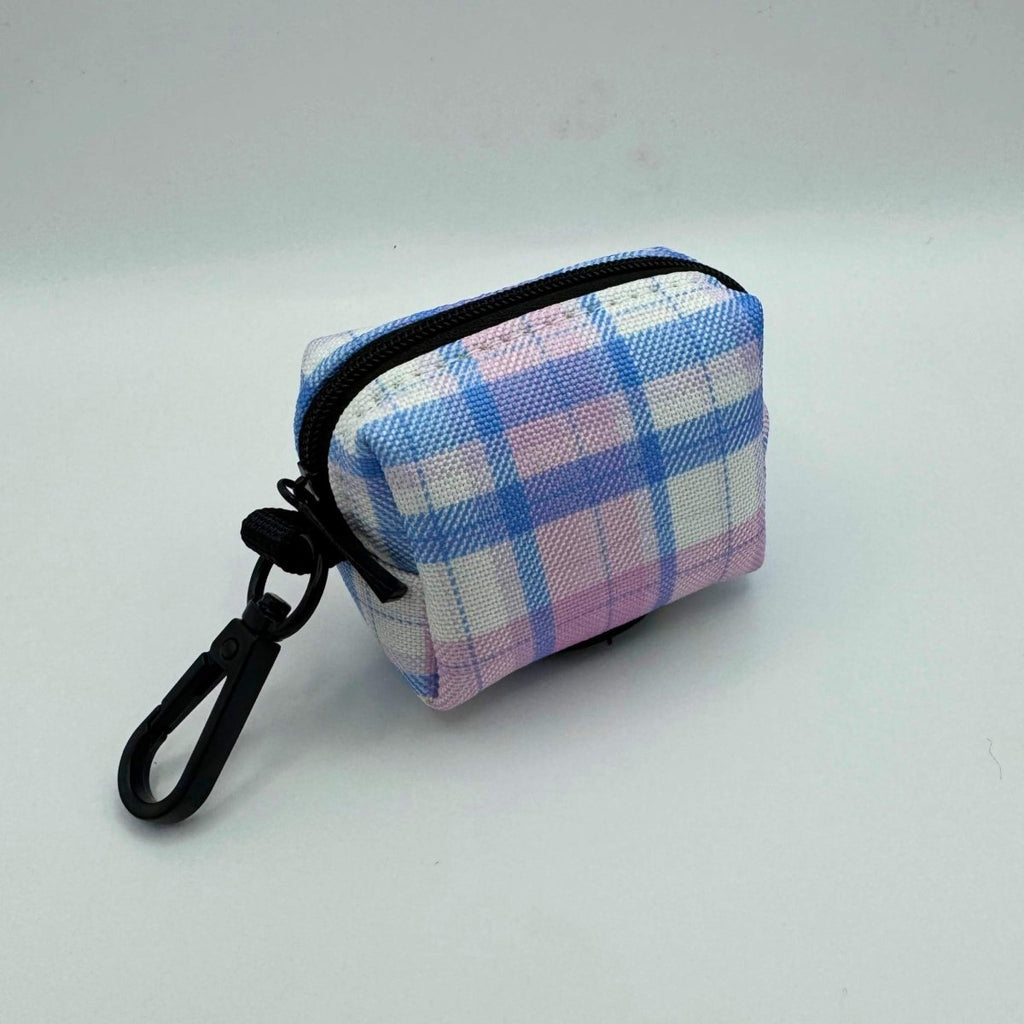 Pink Tartan Poo Bag Holder