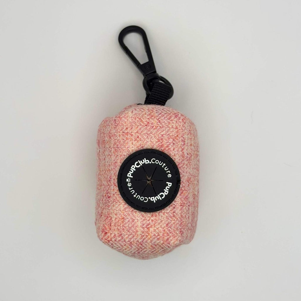 Pink Tweed Poo Bag Holder