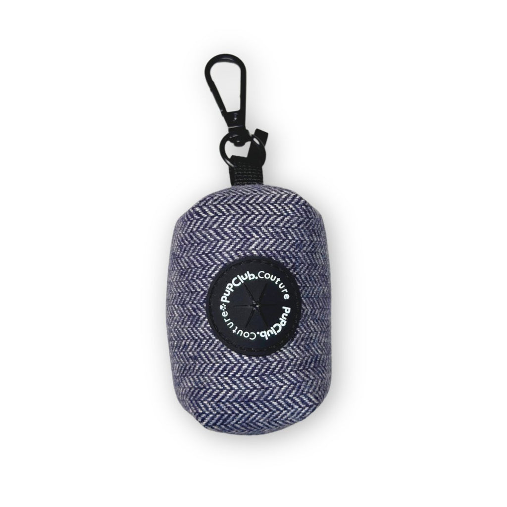 Tweed Blue Poo Bag Holder