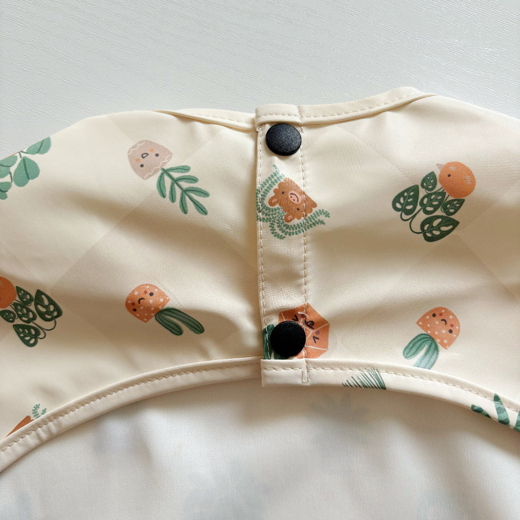 Long Sleeved Baby Bib - Pot Plants
