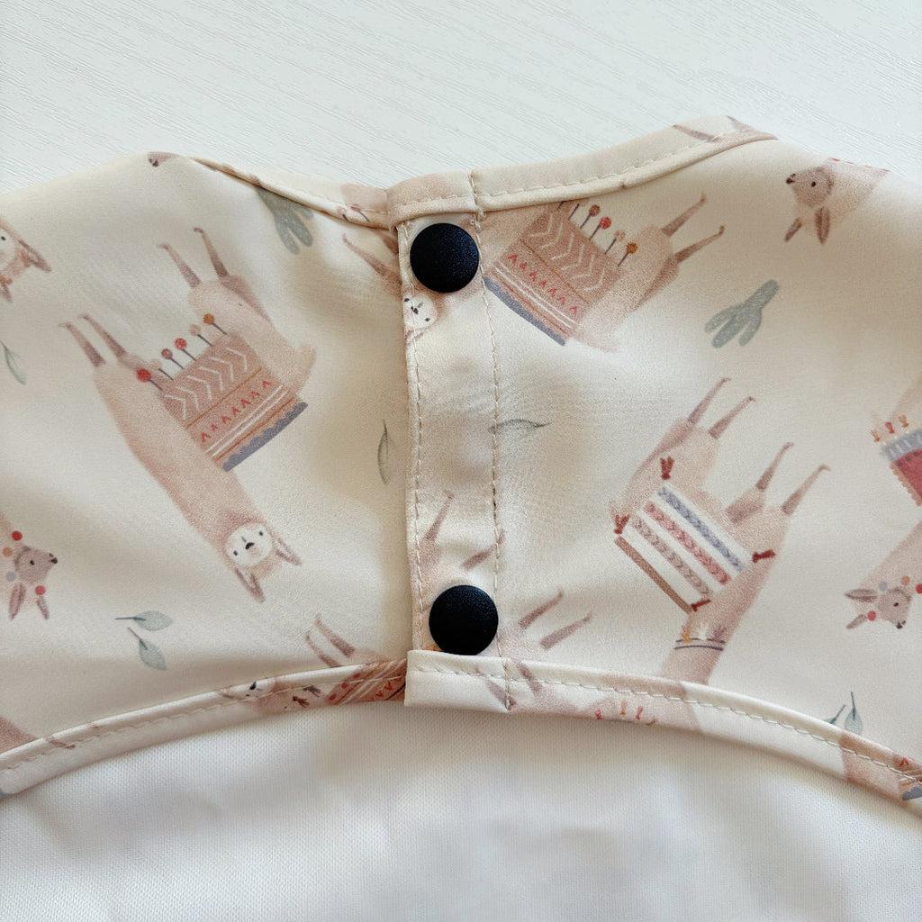 Long Sleeved Baby Bib - Alpacas