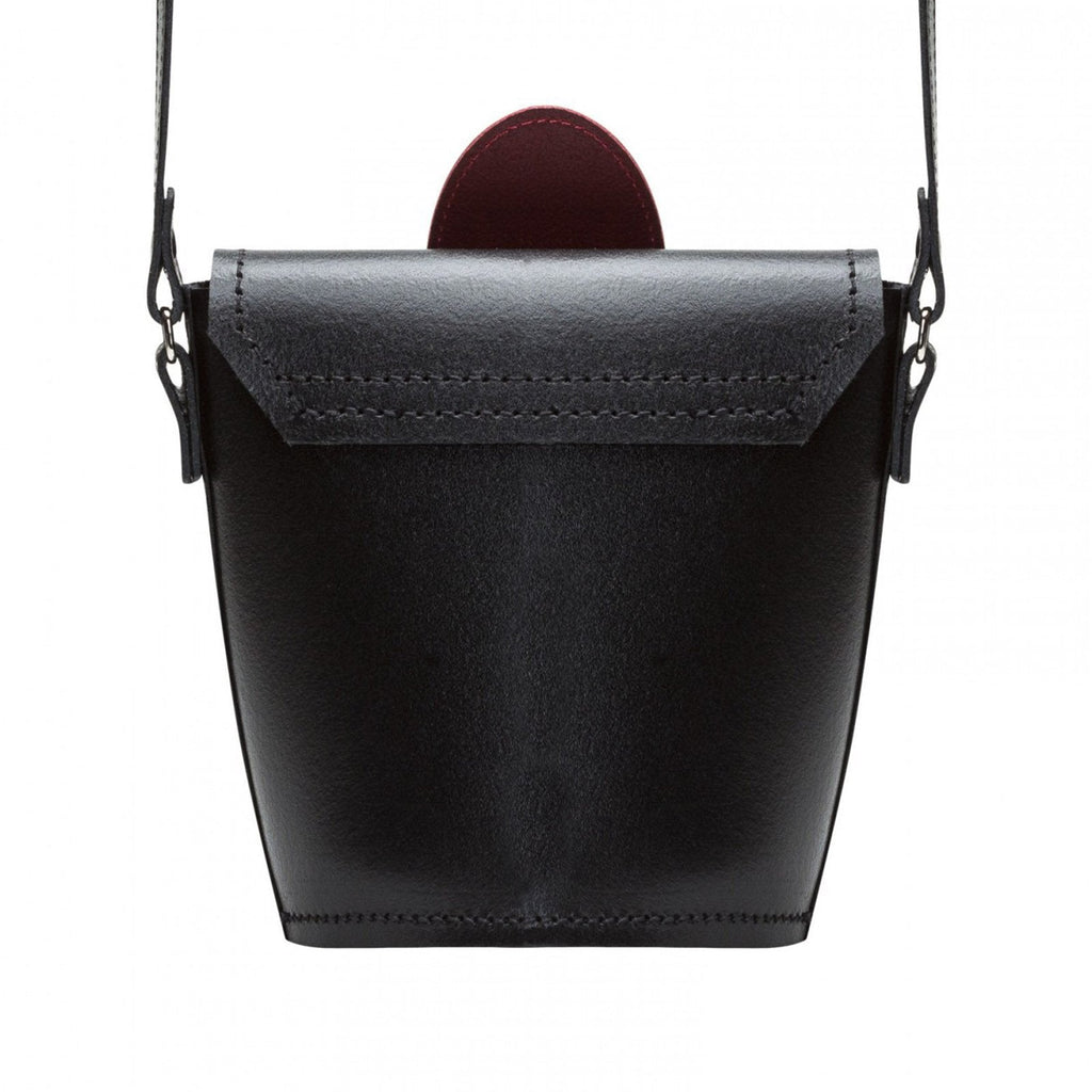 Handmade Leather Poppy Barrel Bag in Red