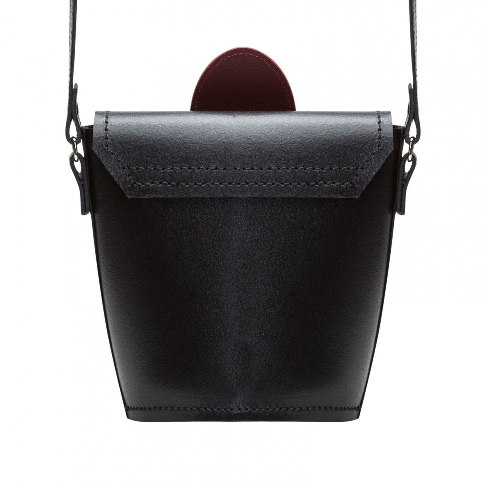 Handmade Leather Poppy Barrel Bag in Red